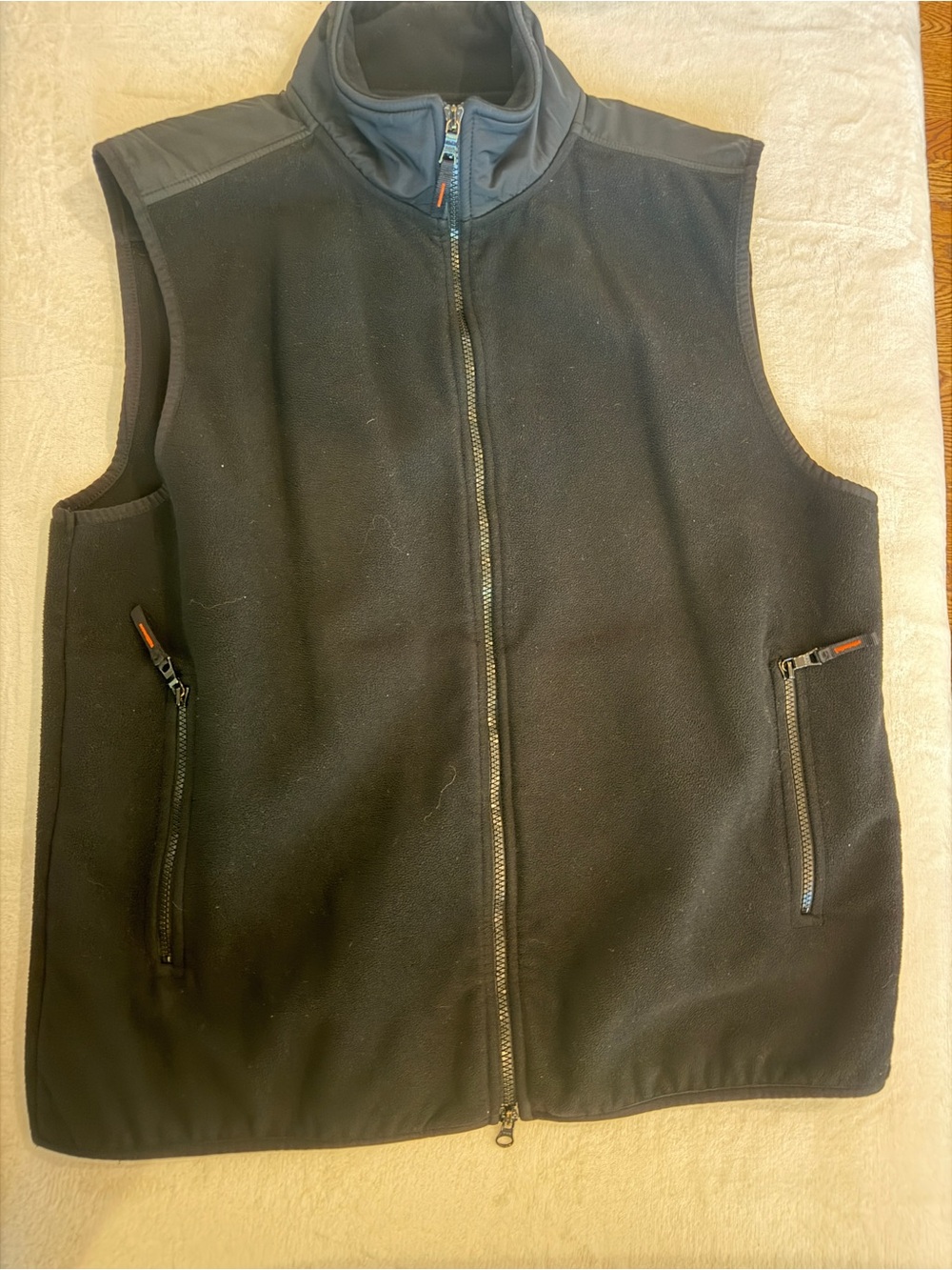 Banana Republic Black Men's Fleece Vest with Zip Pockets